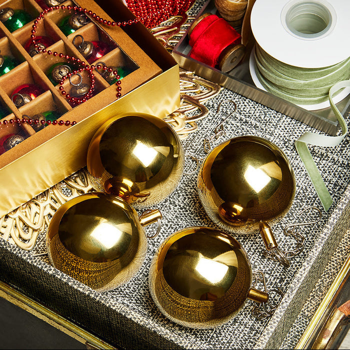3 In. Brass Ornaments - Set of 4