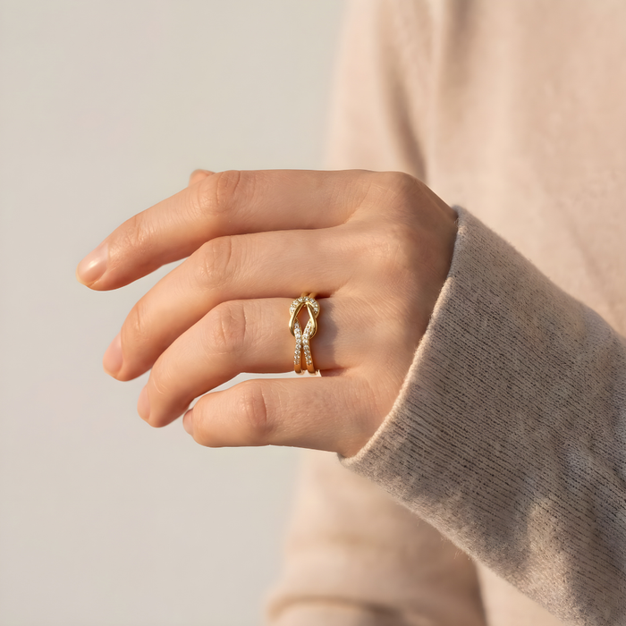 Inés | Gold-Plated Bow Ring