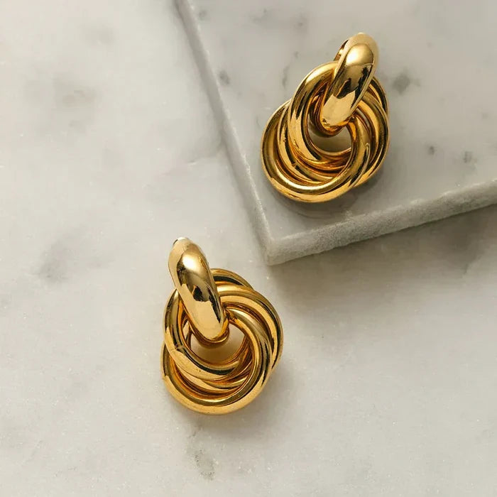 Julia | Gold-Plated Braided Earrings