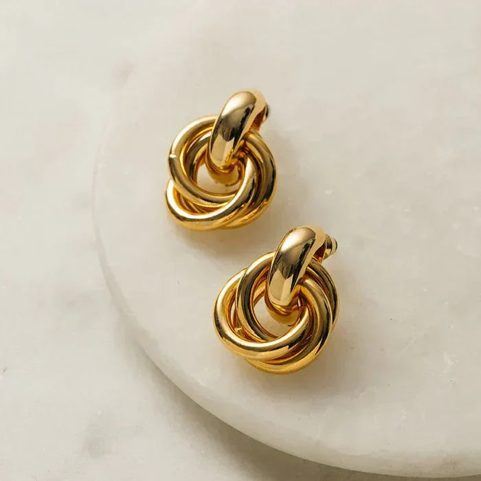 Julia | Gold-Plated Braided Earrings