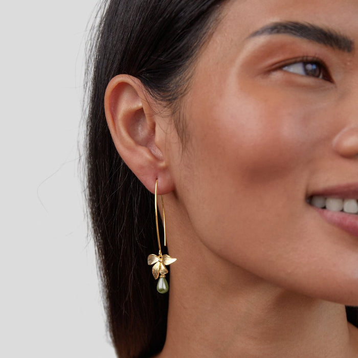Juliana | Gold-Plated Earrings with Surface Pearl