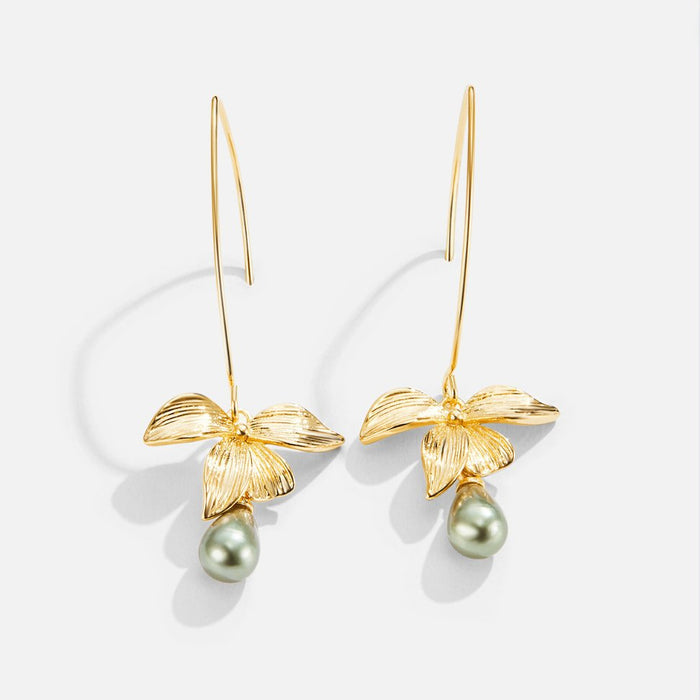 Juliana | Gold-Plated Earrings with Surface Pearl