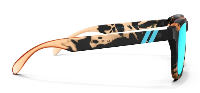 Jungle Rain Polarized Sunglasses - Crystal Orange & Black Tortoise Frame with Blue Mirror Lens Sunglasses | $38 US | Blenders Eyewear