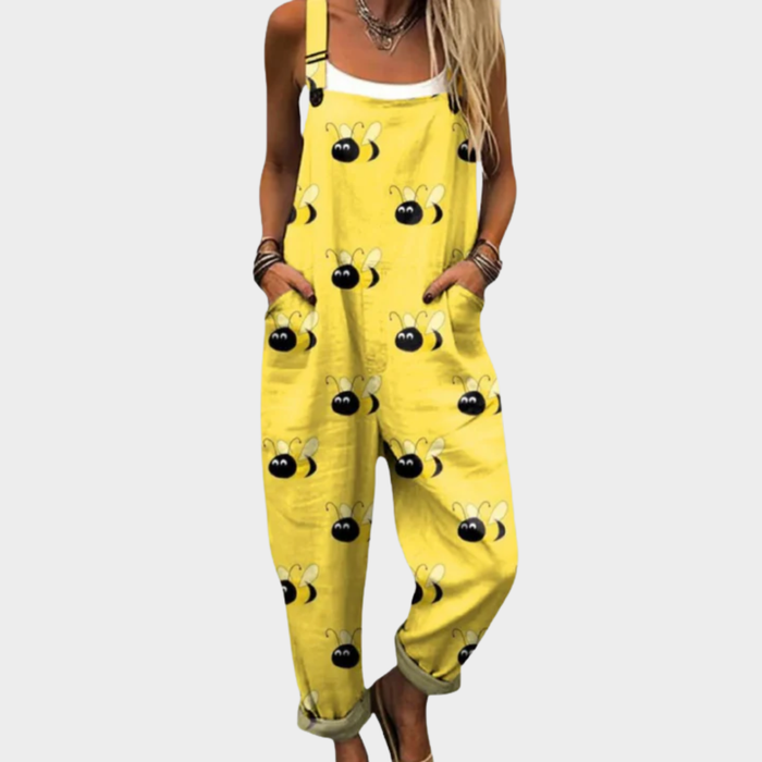Kaarina – Printed Wide-Leg Dungarees