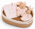 Kaloo and Emile Pink Baby Gift Basket