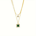 Klára | Gold-Plated Necklace with Emerald Pendant
