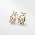 Leni | Gold-Plated Earrings with Cross Zirconia