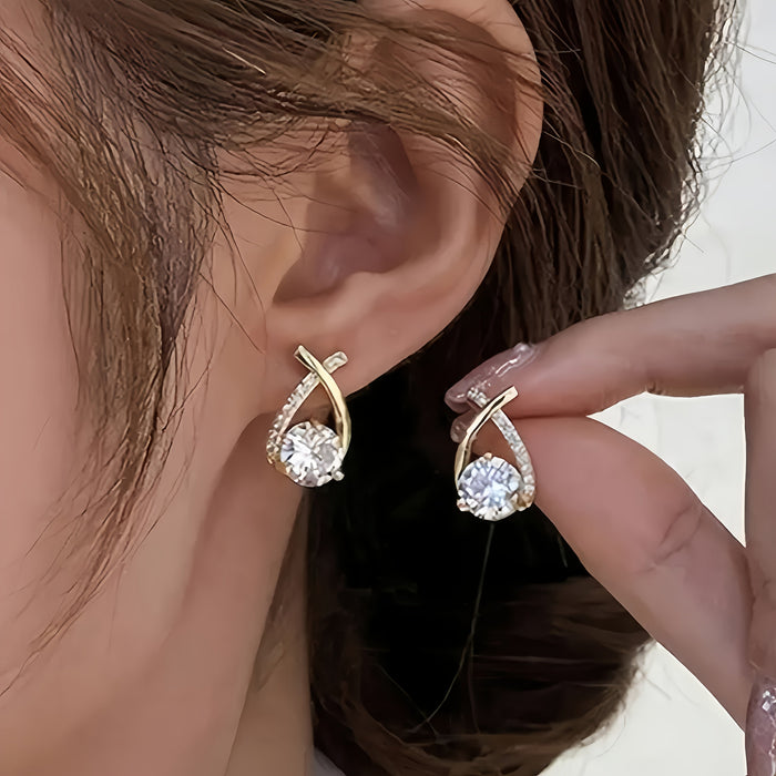 Leni | Gold-Plated Earrings with Cross Zirconia