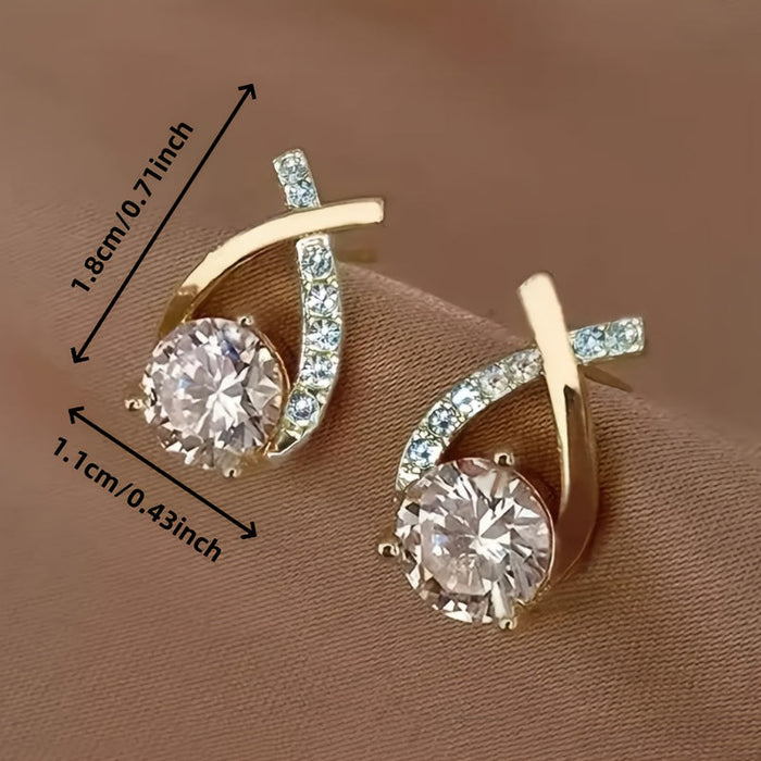 Leni | Gold-Plated Earrings with Cross Zirconia