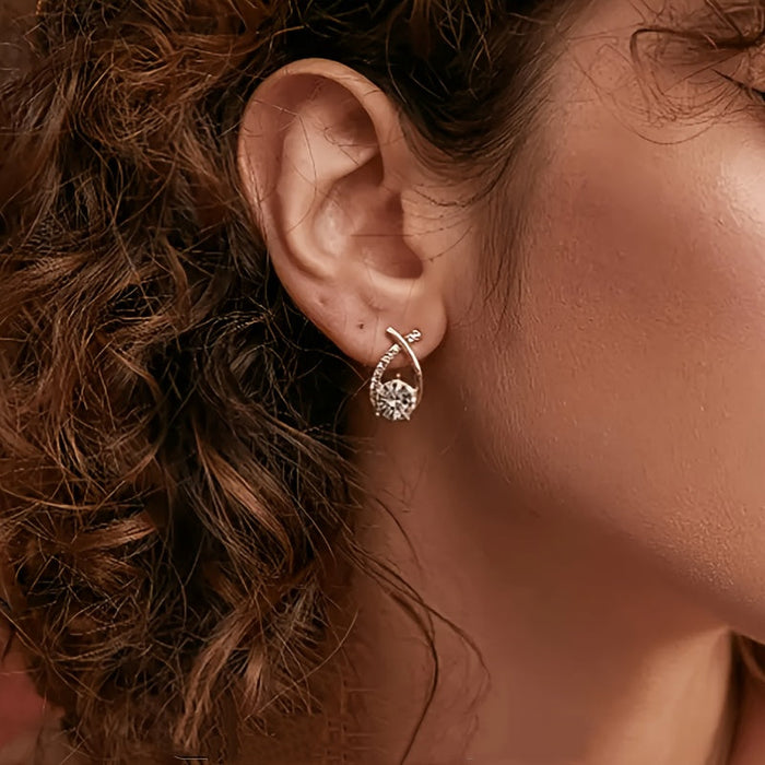 Leni | Gold-Plated Earrings with Cross Zirconia
