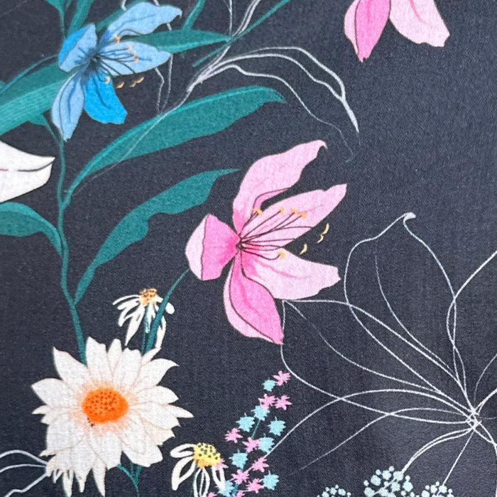 Lily Floral Party Shirt - Navy