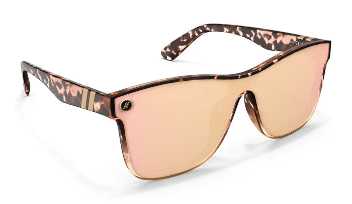 Lion Heart Polarized Sunglasses - Shield Lens & Crystal Peach Tortoise Fade Frame Sunglasses | $58 US | Blenders Eyewear