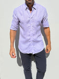Long Sleeve 1-Pocket Linen - Lavender- Small Batch # 615