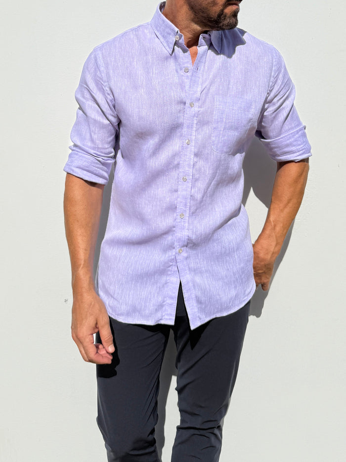 Long Sleeve 1-Pocket Linen - Lavender- Small Batch # 615