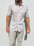 Long Sleeve 1-Pocket Linen - Stone- Small Batch # 613
