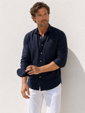 Long Sleeve 1-Pocket Robust Linen - Eclipse Navy- Small Batch #666
