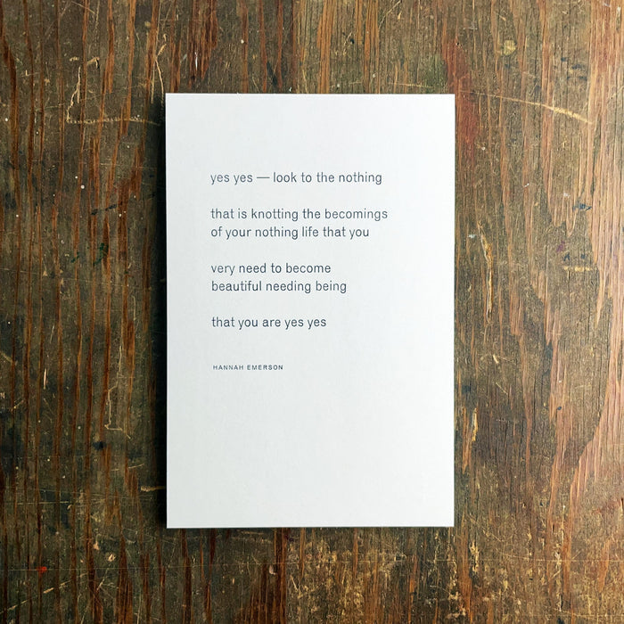Look to the Nothing notecard