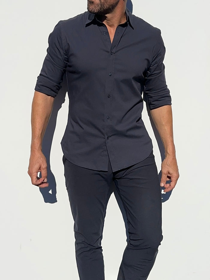 Mega-Stretch Performance Broadcloth - Dusty Midnight