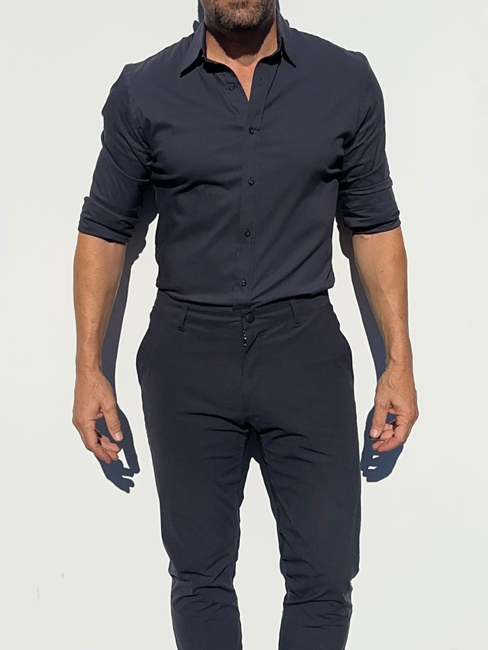 Mega-Stretch Performance Broadcloth - Dusty Midnight