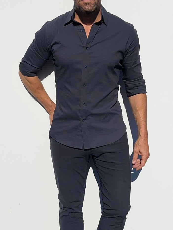 Mega-Stretch Performance Broadcloth - Dusty Midnight