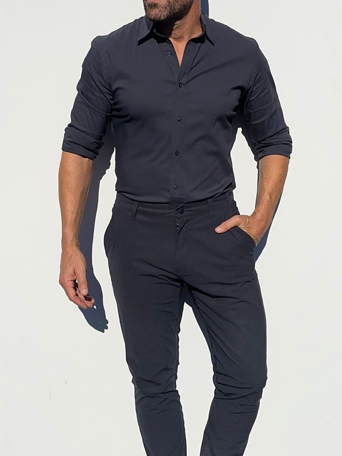 Mega-Stretch Performance Broadcloth - Dusty Midnight