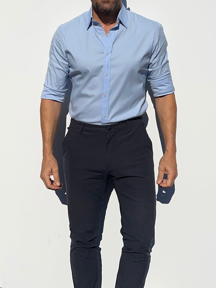 Mega-Stretch Performance Broadcloth - Light Blue