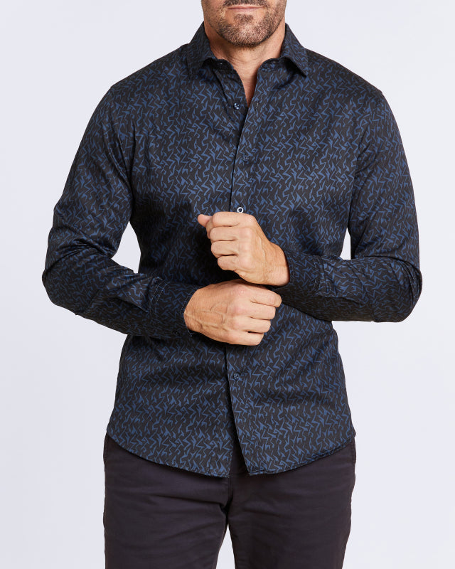 Midnight Lightning Party Shirt - Navy/Blue