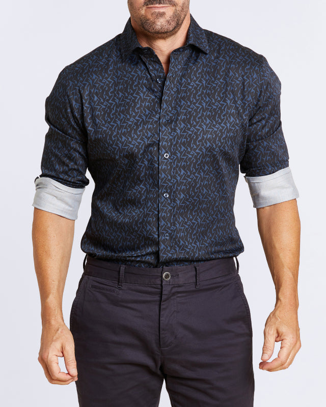 Midnight Lightning Party Shirt - Navy/Blue