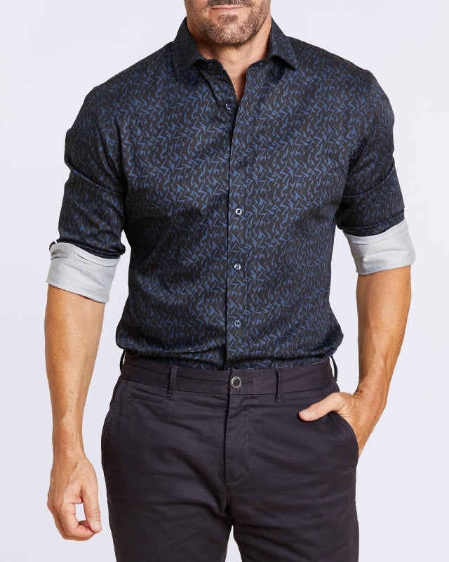 Midnight Lightning Party Shirt - Navy/Blue