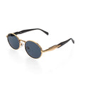 Milan Sunglasses featuring a gold frame and black lenses, inspired by vintage Italian fashion for a modern look.