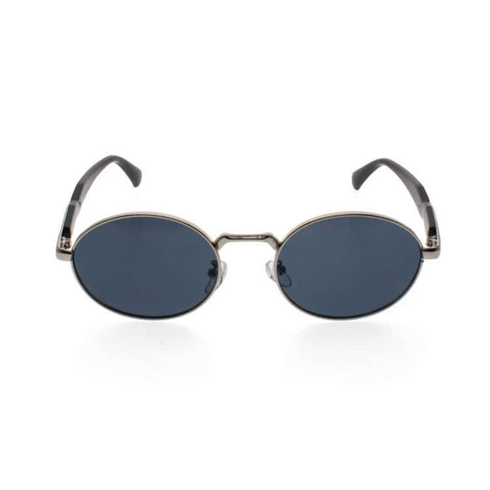 Milan Sunglasses by Passport Eyewear featuring a sleek oval shape and dark lenses for a stylish look.