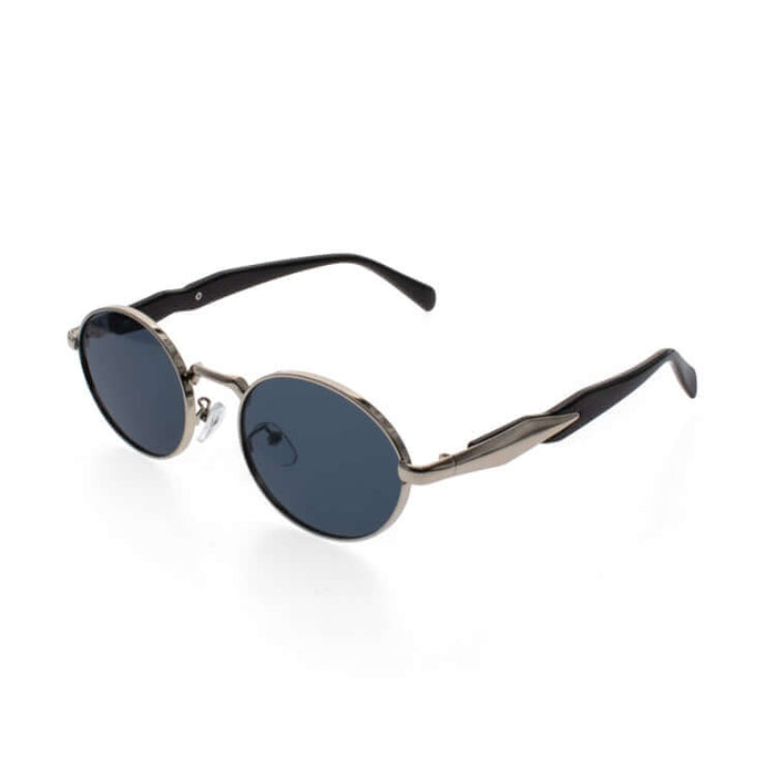 Milan Sunglasses by Passport Eyewear featuring a sleek, round design with dark lenses and minimalist frame.