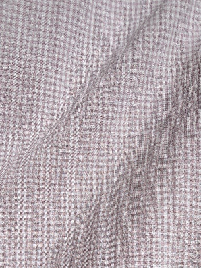 Mini-Gingham Seersucker - Pale Lavender- Small Batch #675