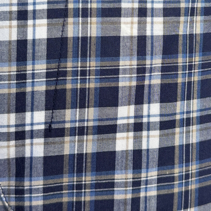 Navy & Gray Plaid Broadcloth - Navy & Gray Plaid Broadcloth