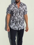 Navy Palms on Linen - Navy Palms on Linen