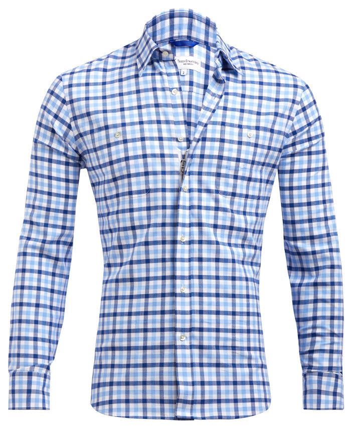 Navy, Pink & White Plaid Flannel - LB & Blue Navy Plaid