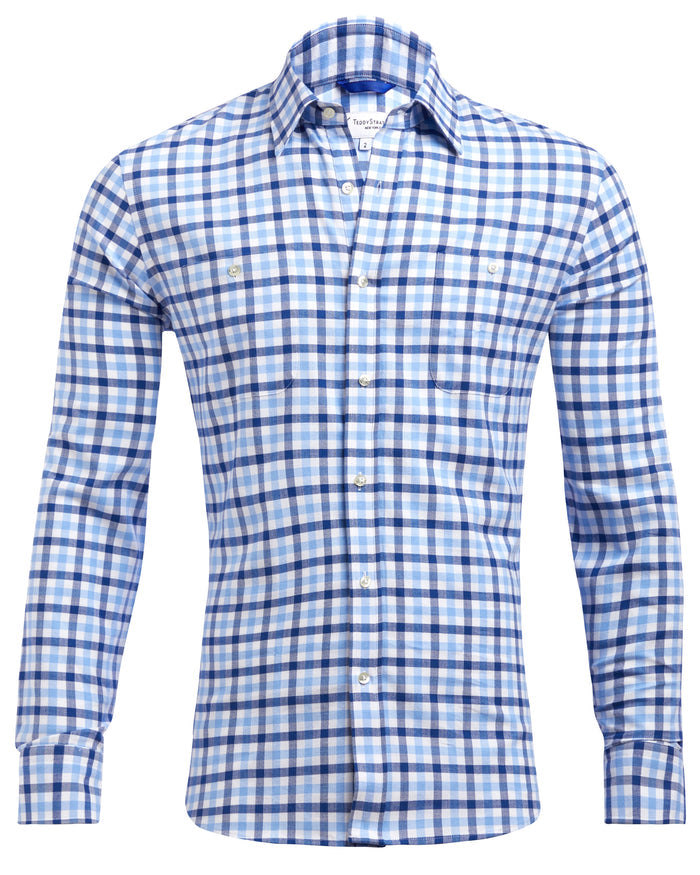 Navy, Pink & White Plaid Flannel - LB & Blue Navy Plaid