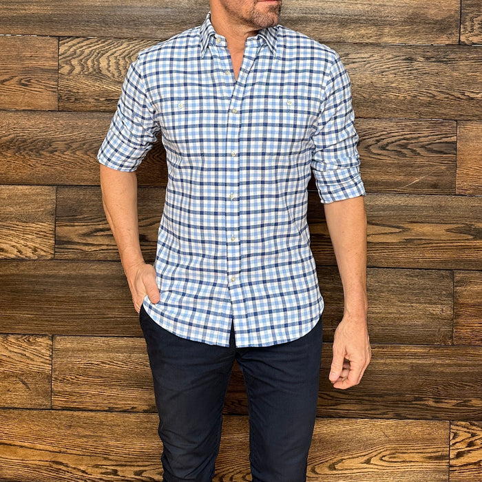 Navy, Pink & White Plaid Flannel - LB & Blue Navy Plaid
