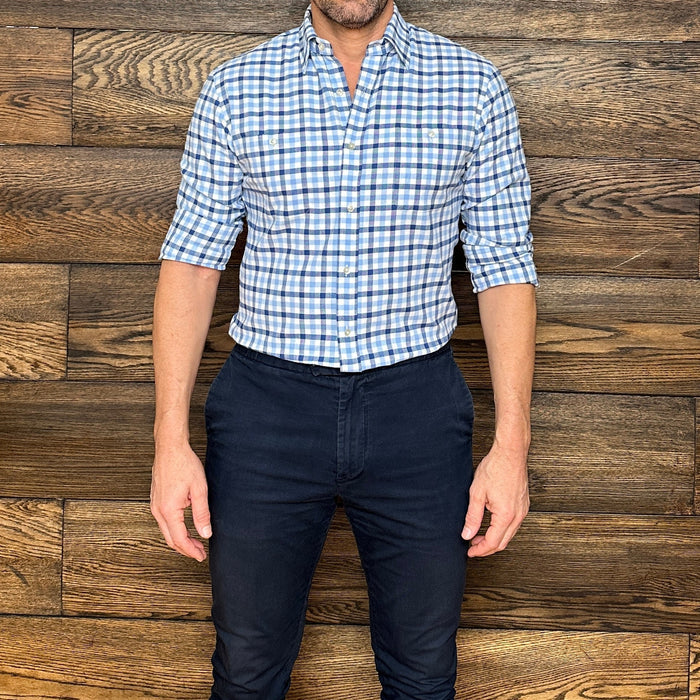 Navy, Pink & White Plaid Flannel - LB & Blue Navy Plaid