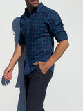 Navy Plaid Organic Cotton - Small Batch #291 Navy Plaid Organic Cotton