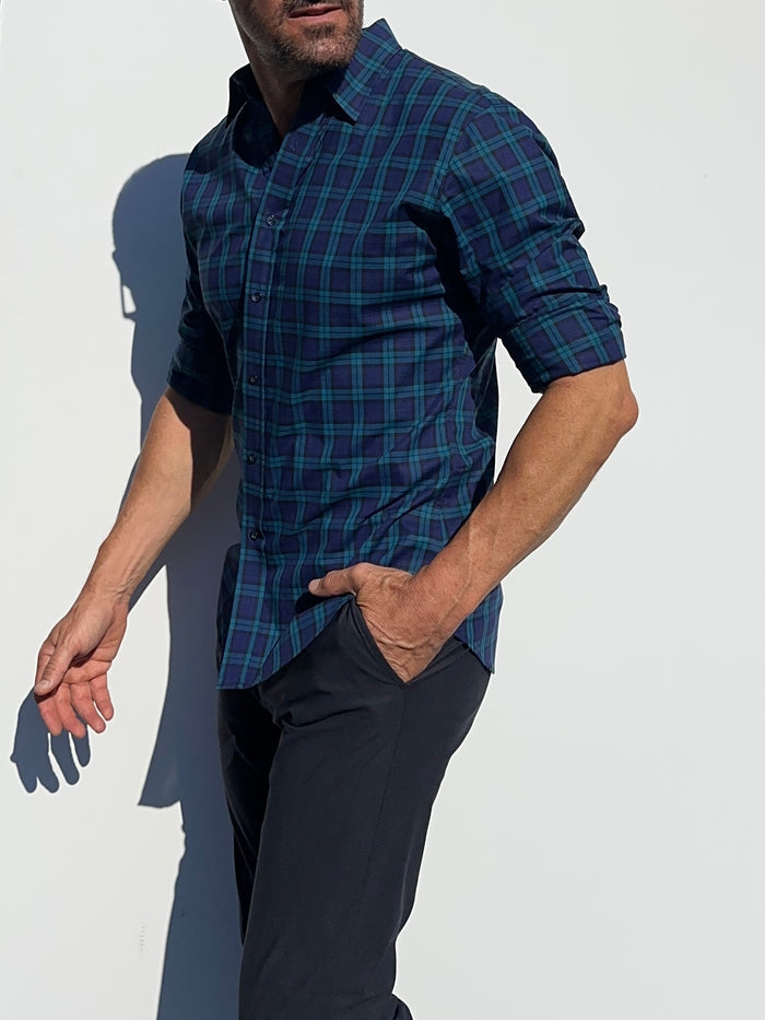 Navy Plaid Organic Cotton - Small Batch #291 Navy Plaid Organic Cotton
