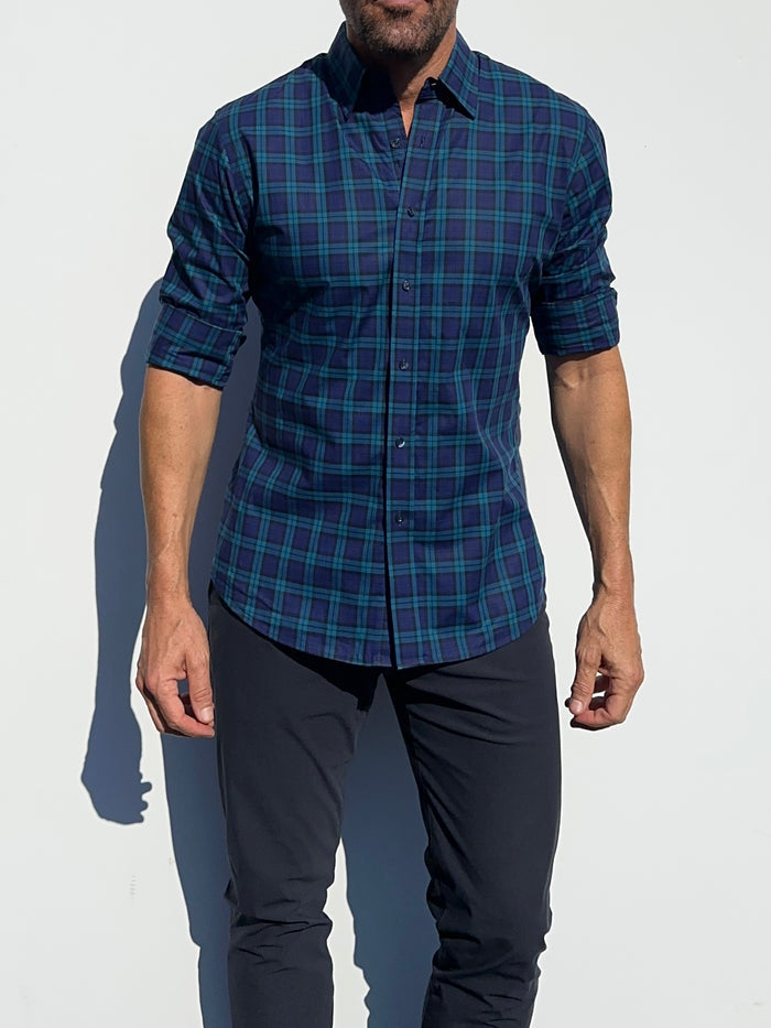 Navy Plaid Organic Cotton - Small Batch #291 Navy Plaid Organic Cotton