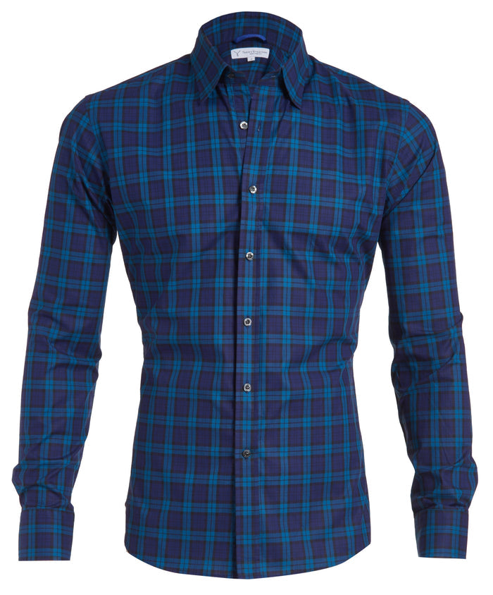 Navy Plaid Organic Cotton - Small Batch #291 Navy Plaid Organic Cotton