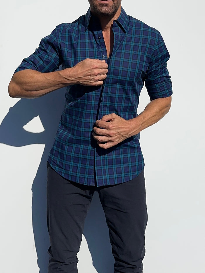 Navy Plaid Organic Cotton - Small Batch #291 Navy Plaid Organic Cotton