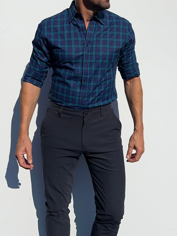 Navy Plaid Organic Cotton - Small Batch #291 Navy Plaid Organic Cotton