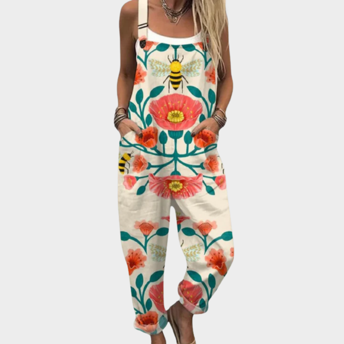 Nea – Printed Wide-Leg Dungarees