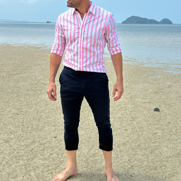 Neon Pink & Blue Stripe - Neon Pink & Blue Stripe