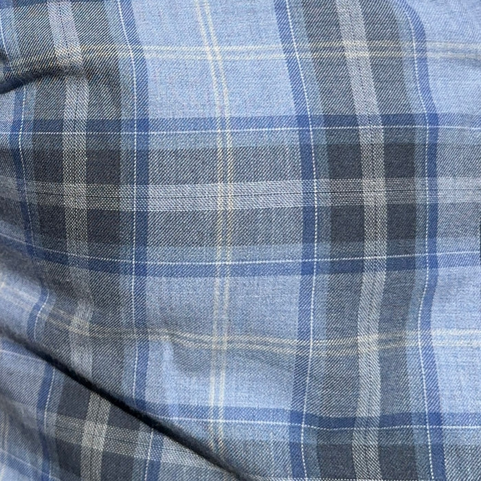 No-Pocket Plaid Flannel - Light Blue