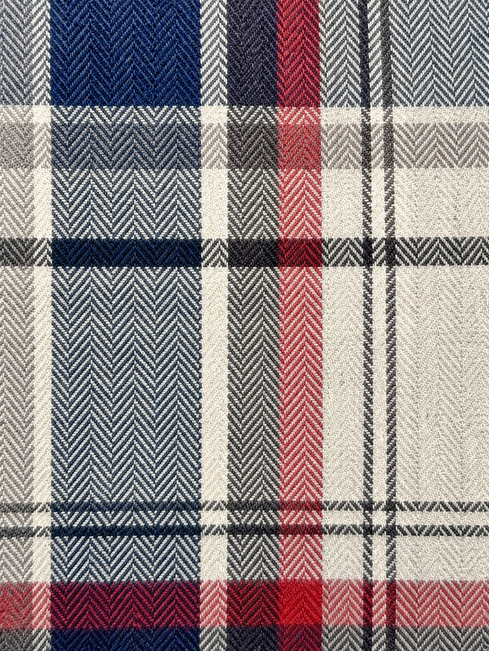 No-Pocket Unbrushed Flannel - Gray & Navy Plaid