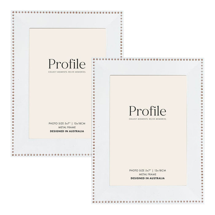Noble White Metal Frame Value Pack 5x7 (2 pack bundle) from our Metal Photo Frames collection by Profile Products (Australia) Pty Ltd